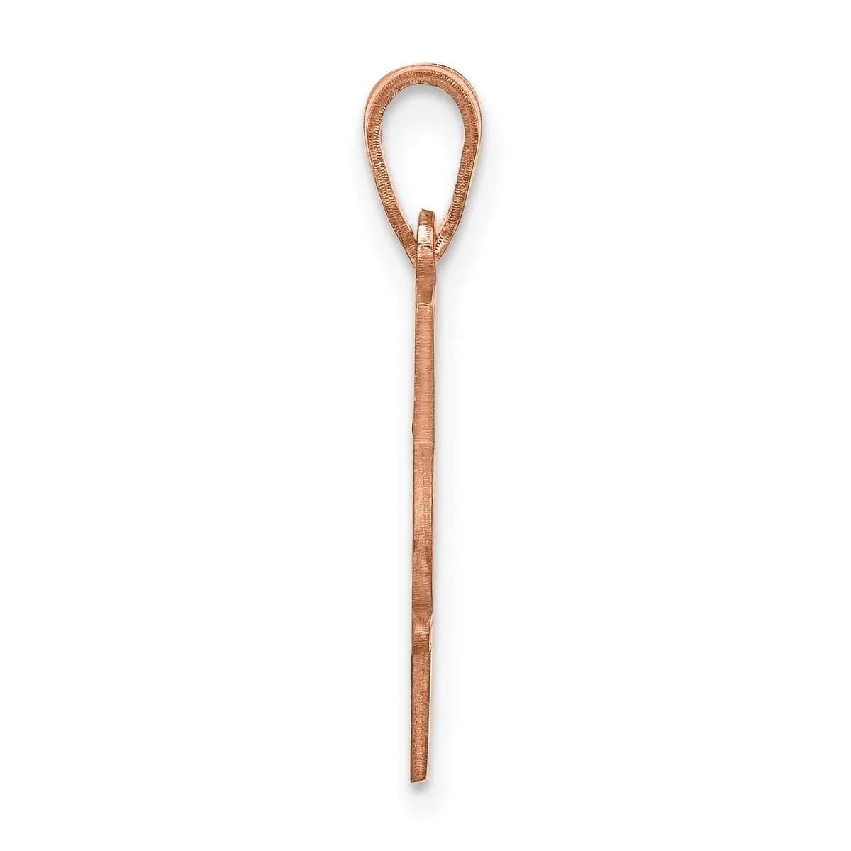 A wooden walking stick or cane with a curved loop handle at the top and a tapered shaft, shown against a white background.