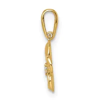 Gold-toned metal charm pendant featuring a polished elongated cone shape with a small diamond or crystal accent, suspended from a matching bail loop.