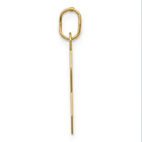 A long, slender brass or gold-toned metal implement with an oval loop at the top and a pointed end, resembling an ear pick or similar grooming tool.