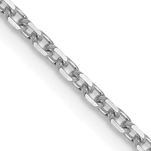 A silver chain bracelet with an alternating link pattern displayed diagonally against a white background.