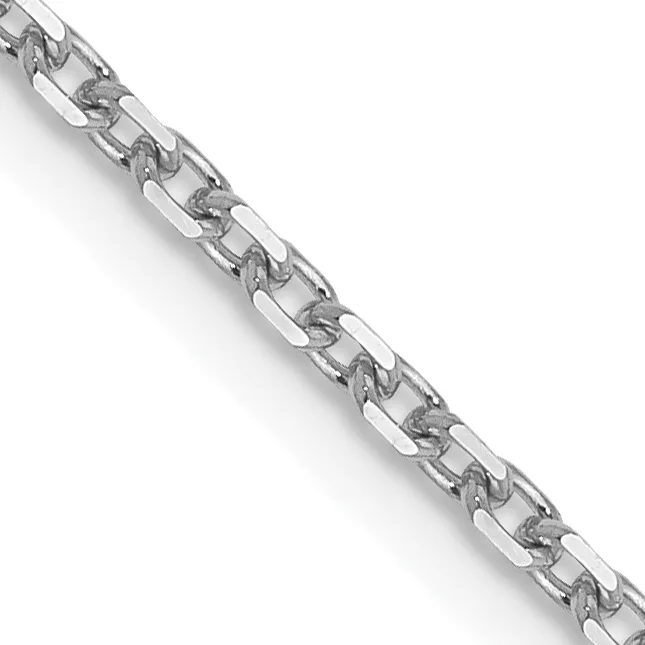 A silver chain bracelet with an alternating link pattern displayed diagonally against a white background.