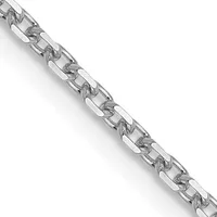 A silver chain bracelet with an alternating link pattern displayed diagonally against a white background.