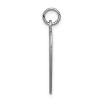 A long thin sterling silver rod with a ring attached at the top, displayed vertically against a white background.