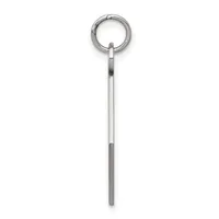 A stainless steel pendant featuring a circular ring at the top connected to a long rod with a textured grip section near the bottom.