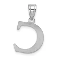 Silver pendant shaped like the number 5 with a split bail loop at the top, displayed against a white background.