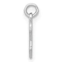A silver eye hook with a textured shaft and a small stamped hallmark, shown against a white background.
