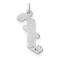 A silver dachshund-shaped pendant with a polished finish and small loop attachment at the top.