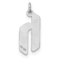 A silver pendant shaped like a stylized giraffe head and neck with a loop at the top for hanging, displayed against a white background.