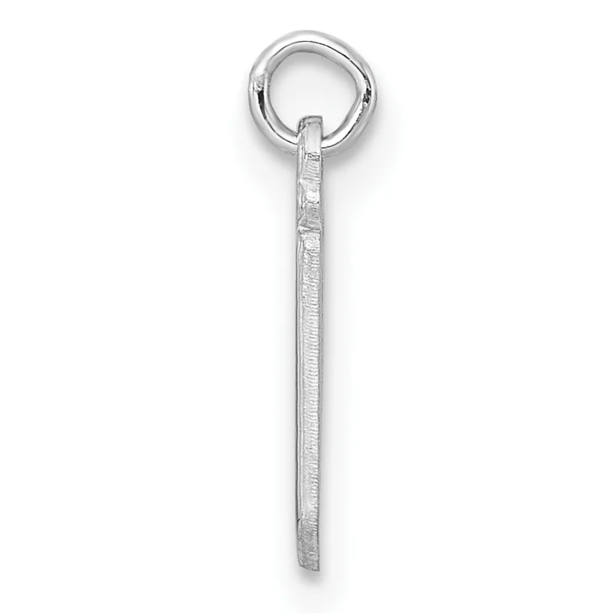 A silver pendant consisting of a long rectangular bar with a textured surface, suspended from a round loop at the top.
