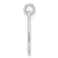 A sterling silver eye hook with a long shaft and textured surface, shown vertically against a white background.