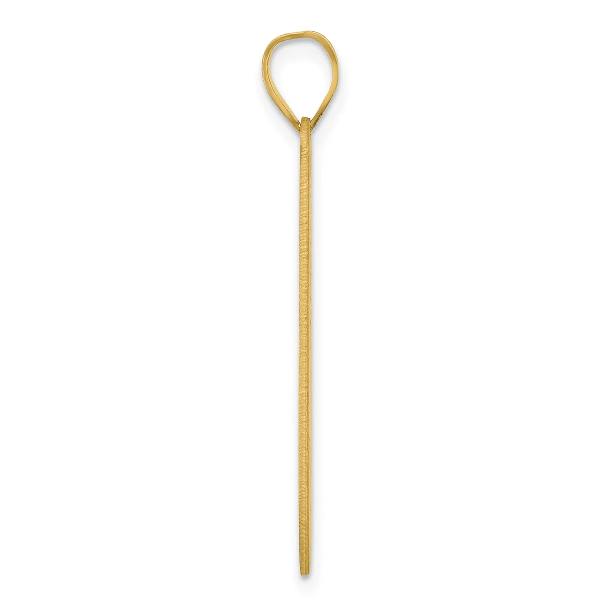 A long, slender gold-toned metal stick with a teardrop-shaped loop at the top, shown vertically against a white background.