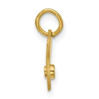 A gold pendant charm consisting of a hollow loop at the top connected to a textured rectangular stem with a small cylindrical bead attached near the bottom.