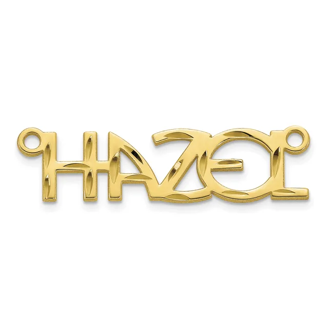 Gold-colored metal connector pendant with the word "HAVE" cut out in an openwork design, featuring small loops at each end for attachment.