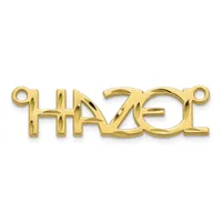 Gold-colored metal connector pendant with the word "HAVE" cut out in an openwork design, featuring small loops at each end for attachment.