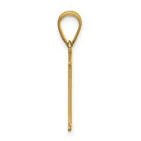 A gold-toned metal hair stick or ornamental pin with a teardrop-shaped loop at the top and a long tapered shaft, shown vertically against a white background.