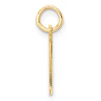 A gold-colored metal hook with a textured cylindrical shaft attached to a smooth circular loop at the top, displayed against a white background.