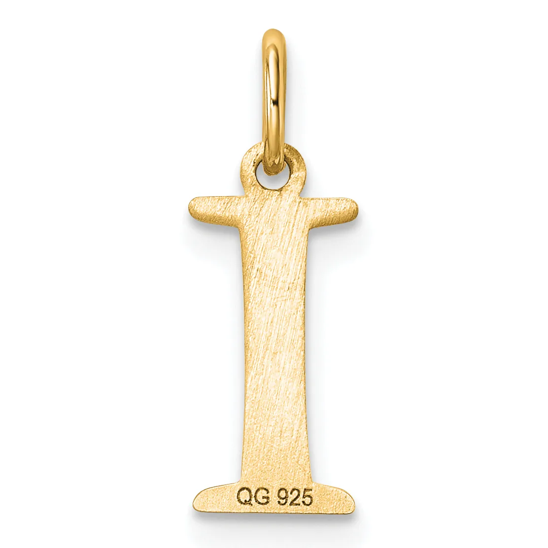 A gold cross pendant with a textured finish and rounded arms, suspended from a thin bail loop, displayed against a white background.