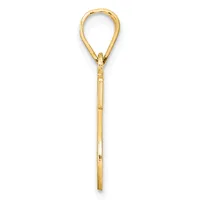 A gold teardrop-shaped pendant with a textured surface and an open loop at the top, shown against a white background.