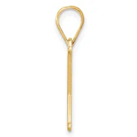 A gold teardrop-shaped loop with a long straight stem and small ball detail at the bottom, displayed vertically against a white background.