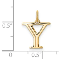 Gold-colored cocktail glass charm pendant with triangular bowl and Y-shaped stem, shown next to a ruler indicating approximately 0.5 inches in height.