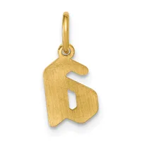 Gold letter B pendant with a brushed matte finish and a small loop at the top for hanging.