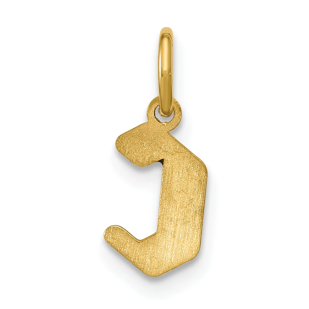 Gold pendant in the shape of the number 3 with a brushed finish and a small loop at the top for hanging.