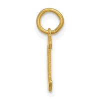 A gold-colored metal pendant featuring a circular loop at the top connected to an elongated rectangular bail with a textured finish.
