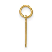A gold-colored metal loop pendant with a long rectangular stem attached below, shown against a white background.