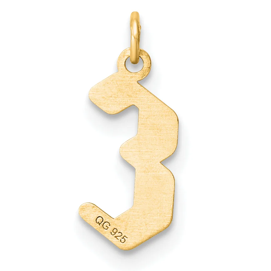 A gold wavy pendant with a looped bail at the top and a small stamped hallmark on the lower portion, shown against a white background.