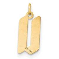 Gold pendant with a brushed finish shaped like the letter U with angled sides and a small loop at the top for attachment.
