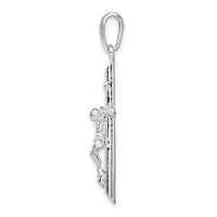 Sterling silver crucifix pendant with a chain bail attachment, shown against a white background.