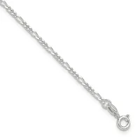 Diamond-Cut Figaro Chain — 9 in · Sterling Silver · 2 mm