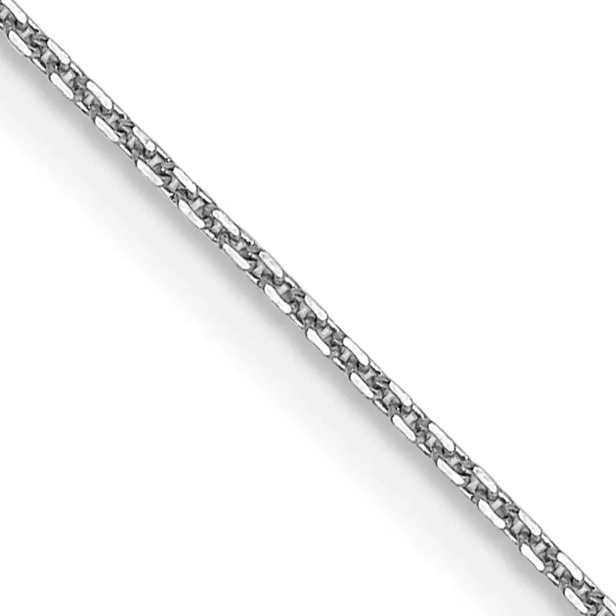 Gold (10K & 14K) Diamond-Cut Round Open Link Cable Chain — 14 in · 14 KT White · 0.8 mm