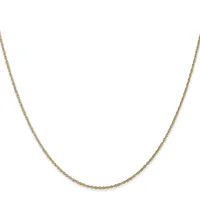 A delicate gold-toned chain necklace with a fine link pattern, displayed against a white background.