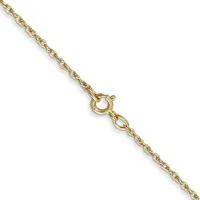 A gold chain necklace with a textured oval link pattern and a spring ring clasp, displayed diagonally against a white background.