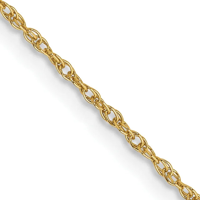 Gold (14K & 10K) Baby Rope Chain — 14 in · 14 KT Yellow · 0.8 mm