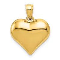 Gold 3D Heart Pendant — 14 KT Yellow