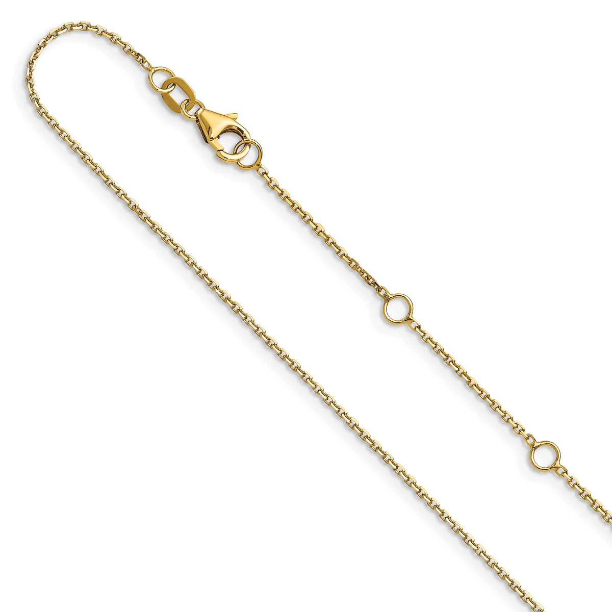 Gold Cable Adjustable Chain — 16 in · 10 KT Yellow · 0.8 mm