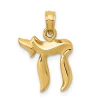 Gold Chai Pendants — 14 KT Yellow · 13.2 x 11.5 mm