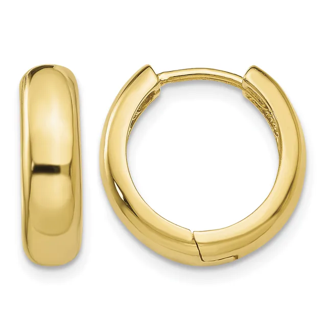 Gold Circle Hinged Hoop Earrings — 14 KT Yellow