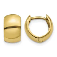 Gold Circle Hinged Hoop Earrings — 14 KT Yellow