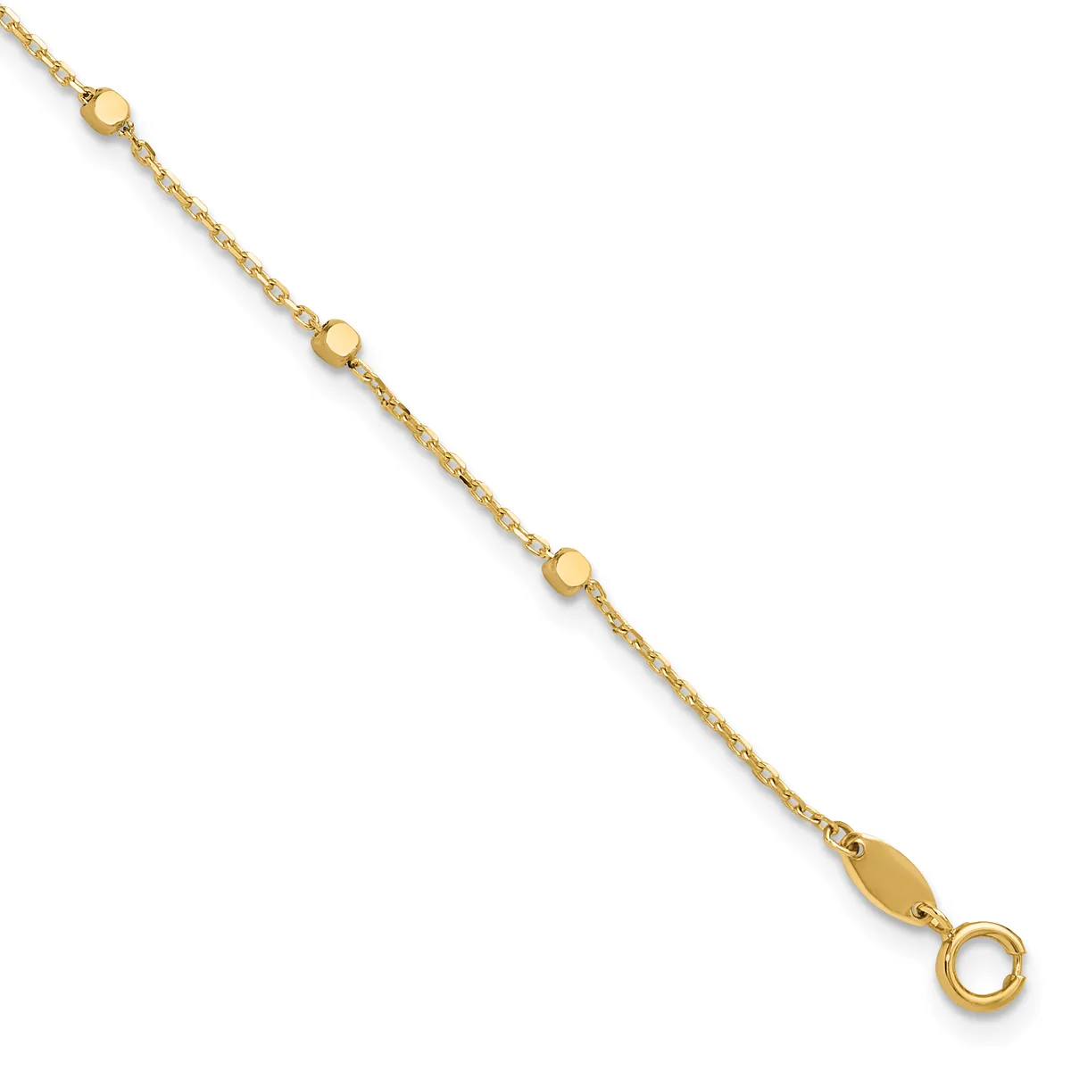 Gold Cube Stations Bracelet — 7.75 · 14 KT Yellow
