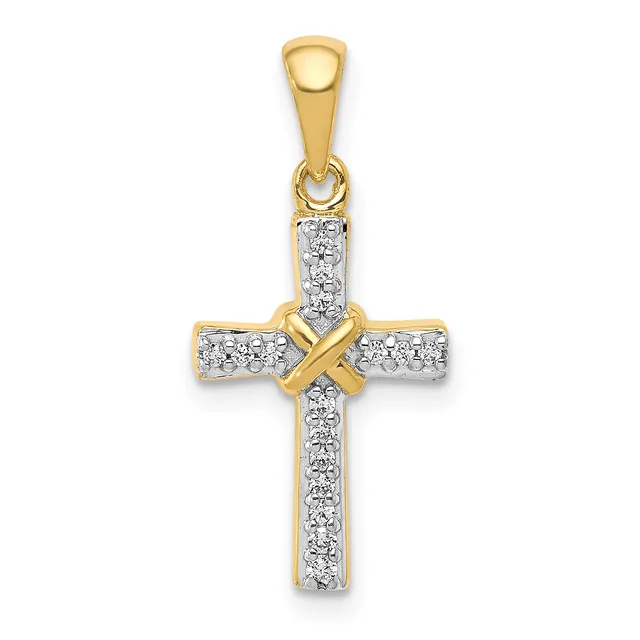 Gold Diamond Cross Pendants — 14 KT Yellow