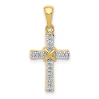 Gold Diamond Cross Pendants — 14 KT Yellow