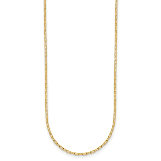 Gold Diamond-Cut Flat Oval Link Chain — 18 in · 14 KT Yellow · 1.2 mm