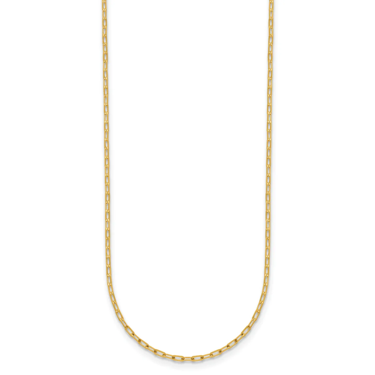 Gold Diamond-Cut Flat Oval Link Chain — 18 in · 14 KT Yellow · 1.2 mm