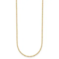 Gold Diamond-Cut Flat Oval Link Chain — 18 in · 14 KT Yellow · 1.2 mm