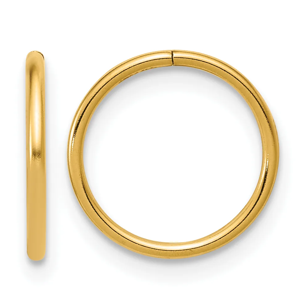 Gold Filled Sleeper Hoop Earrings — 12 mm · Gold Filled 14/20