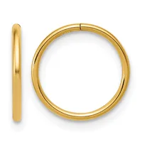 Gold Filled Sleeper Hoop Earrings — 12 mm · Gold Filled 14/20