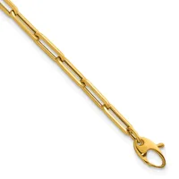 Gold Flat 4mm Paperclip Bracelets — 7.5 in · 14 KT Yellow